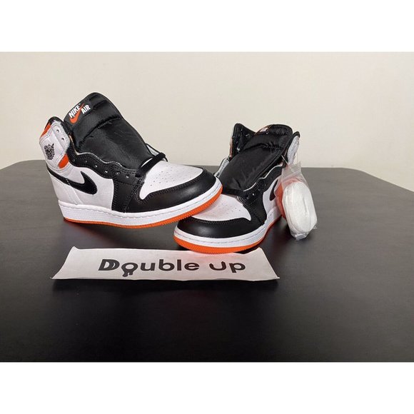 air jordan 1 retro high og white black electro orange